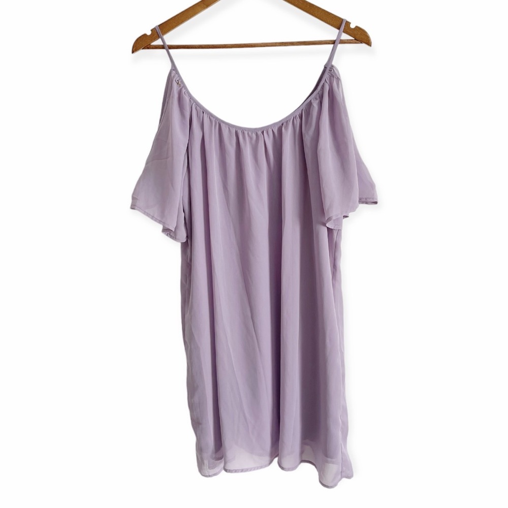 Bailey Blue Lilac Spaghetti Strap Off The Shoulder Mini Dress Size Large